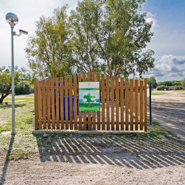 Recyclingzentrum des Campingplatzes