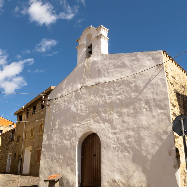 A characteristic glimpse of a church in the historical center of Orosei