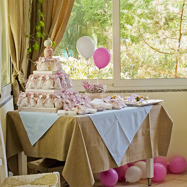 Torta per un Battesimo al Ristorante del Camping Cala Ginepro